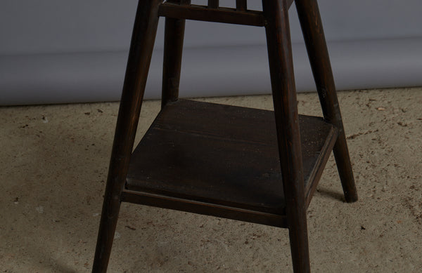 Art Deco Marble Top Dutch Colonial Teak Stand with a Small Shelve Below