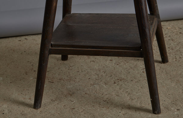 Art Deco Marble Top Dutch Colonial Teak Stand with a Small Shelve Below