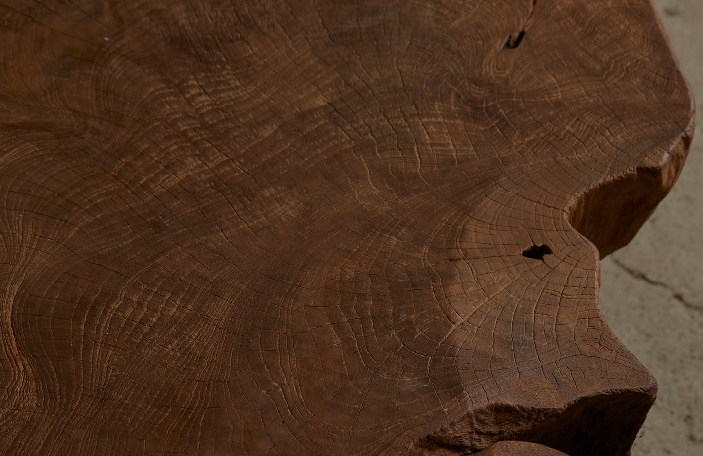 Coffee Table Made Out of an Ancient Slab of Old Growth Teak Mounted on Simple Legs