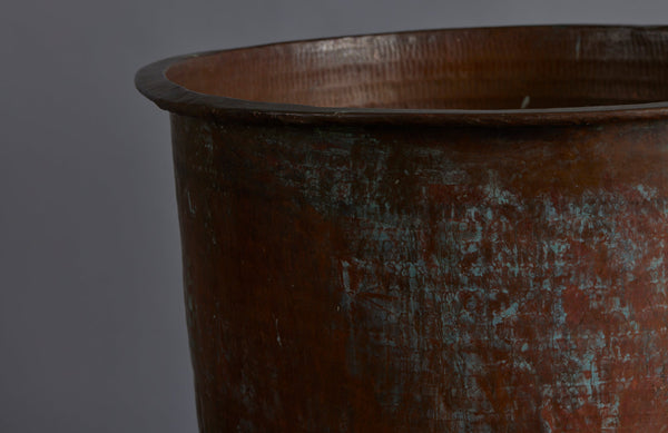 Medium-Tall Late 19th Early 20th Century Bronze Pot for making Batik from the Island of Java