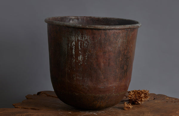 Medium-Tall Late 19th Early 20th Century Bronze Pot for making Batik from the Island of Java