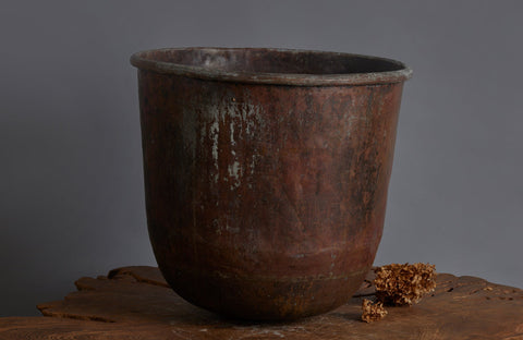 Medium-Tall Late 19th Early 20th Century Bronze Pot for making Batik from the Island of Java