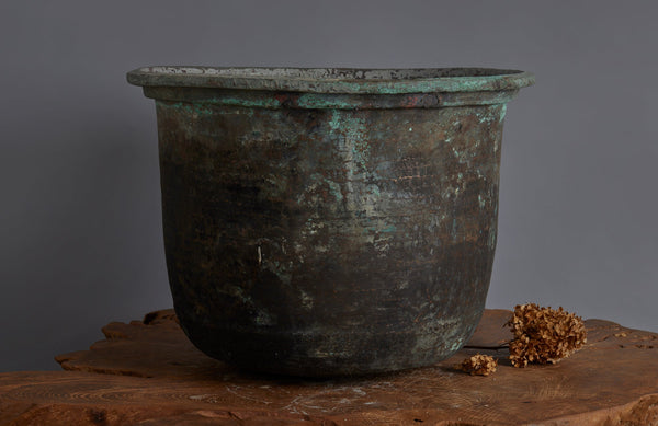 Large Late 19th early 20th Century Bronze  Pot for making Batik from the Island of Java