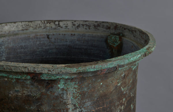 Large Late 19th early 20th Century Bronze  Pot for making Batik from the Island of Java