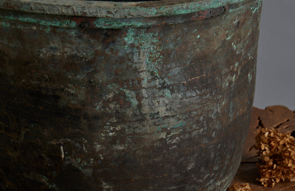 Large Late 19th early 20th Century Bronze  Pot for making Batik from the Island of Java
