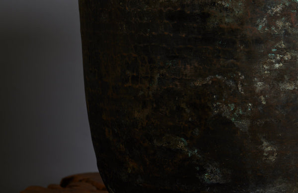 Large Late 19th early 20th Century Bronze  Pot for making Batik from the Island of Java