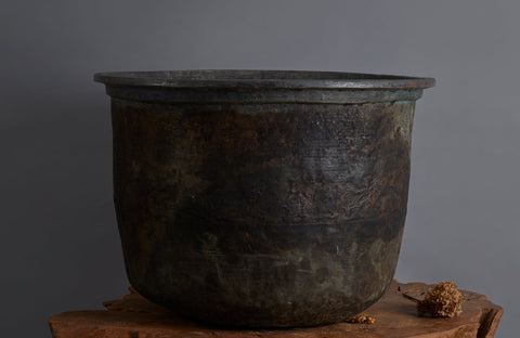 Extra-Large Late 19th early 20th Century Bronze  Pot for making Batik from the Island of Java
