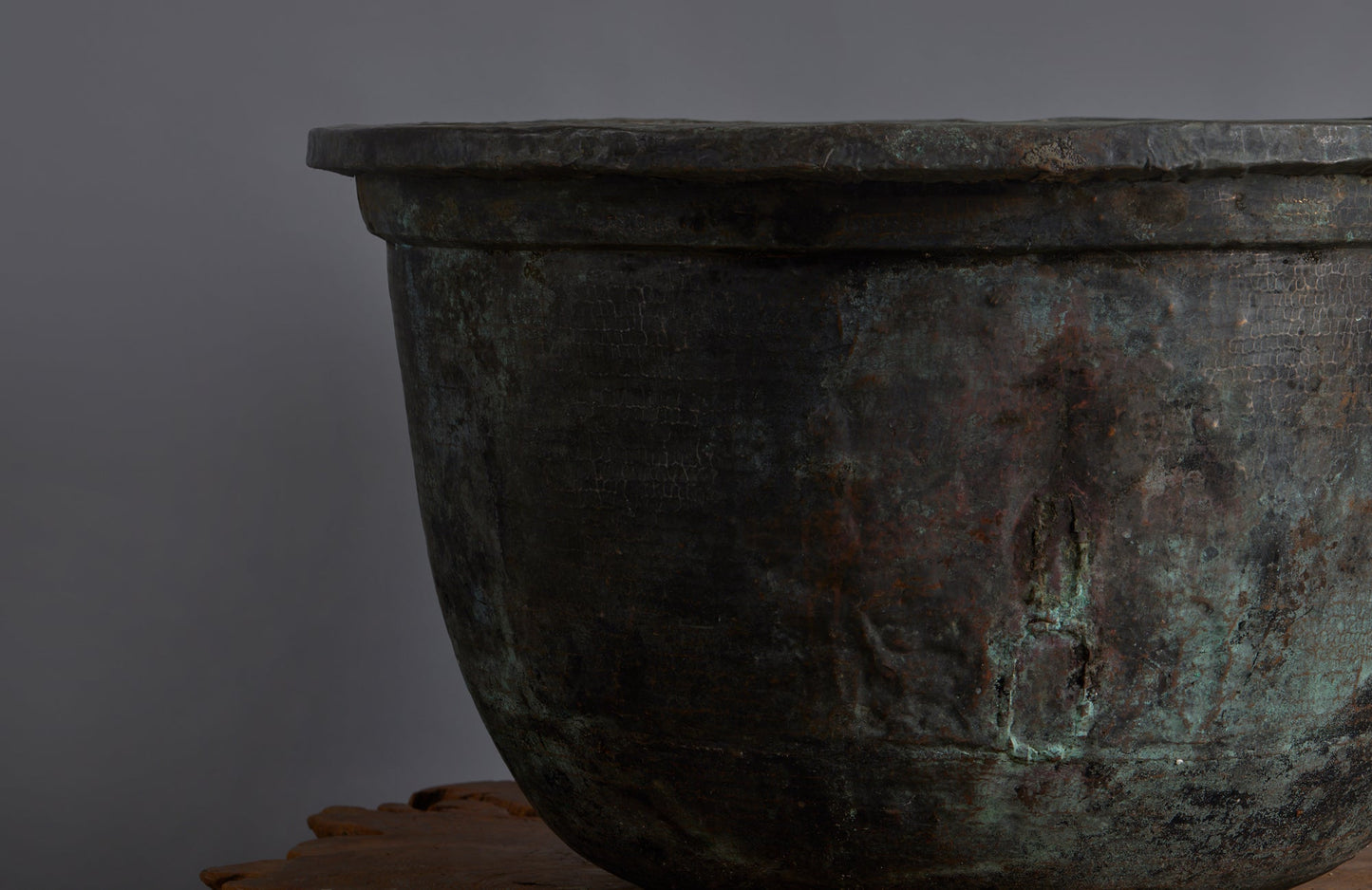 Large Late 19th early 20th Century Bronze  Pot for making Batik from the Island of Java