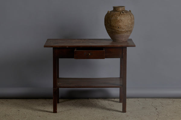Small 19th Century Dutch Colonial One Drawer Bedside Stand