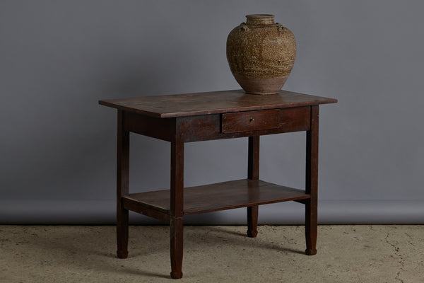Small 19th Century Dutch Colonial One Drawer Bedside Stand