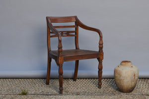 Pair of Dutch Colonial Teak Raffles Chairs