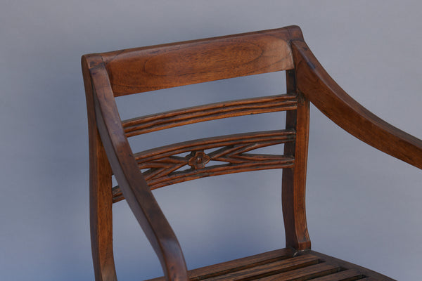 Set of 6 Dutch Colonial Teak Raffles Chairs
