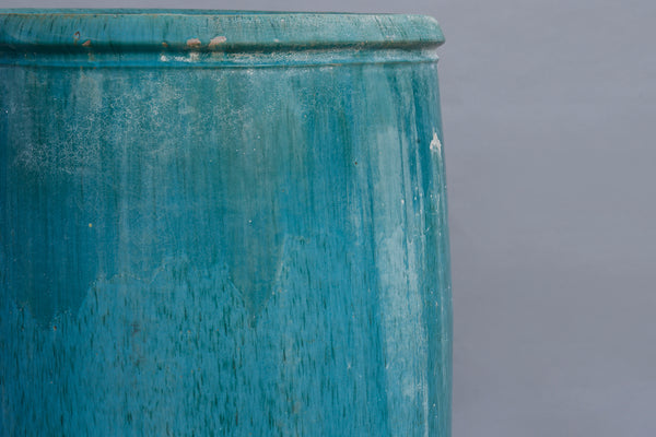 Extra Large Blue Green Glaze Footed Planter from West Borneo