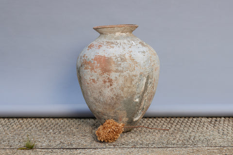 Large Terra Cotta Water Jar with Traces of Lime from Sumatra