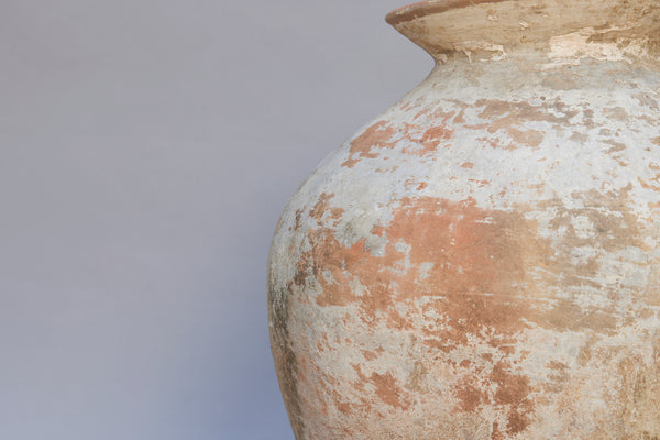 Large Terra Cotta Water Jar with Traces of Lime from Sumatra