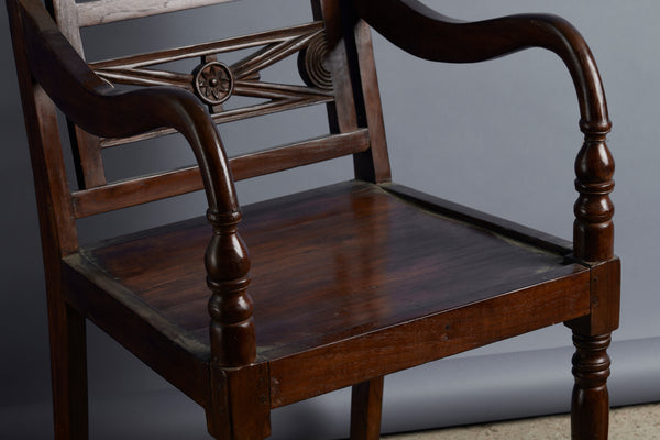 Carved Back Raffles Style Chair