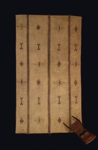 Extra Large Blonde Colored Tuareg Carpet with Bands of Bones & Alternating Step Diamonds & Open Diamond Pattern .................(8'9" x 17'7")