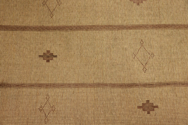 Large Blonde Colored 3 Sectioned Tuareg Carpet with Open & Closed Diamond Stepped Motif (9'4" x 16'6")