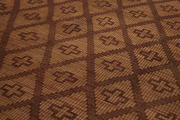 Extra Large Early Tuareg Carpet with Decorative Banded Lattice Work (9'1" x 14'1")