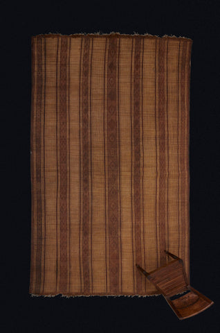 Medium Early Tuareg Carpet with 7 Decorative Bands Dividing the Field (7'7" x 13'1")