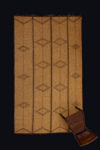 Medium Sized Early Tuareg Carpet with Overall Floating Open Diamonds Separated by 3 Bands (6'3" x 10'4")