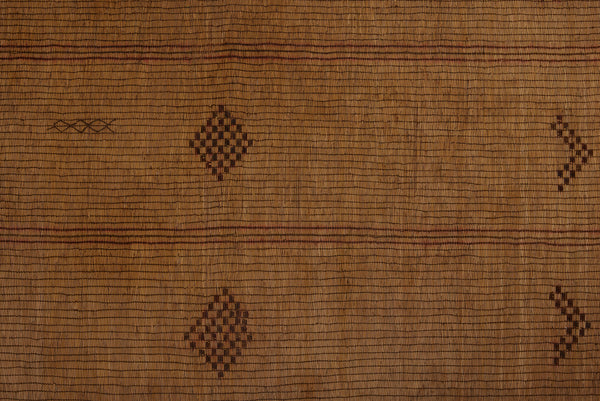 Light Colored Tuareg Carpet with Open Field of Bands of Diamonds and Bands of Brackets