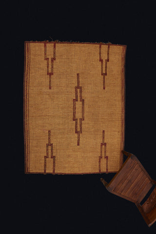 Small Early Coco Colored Tuareg Carpet with Stepped Lozenge Shapes Throughout the Field