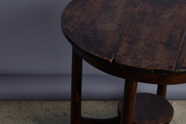 1930's Round Teak Side Table from Jakarta