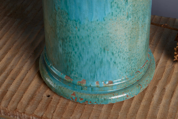 Small Stool with Blue Green Glaze from Borneo