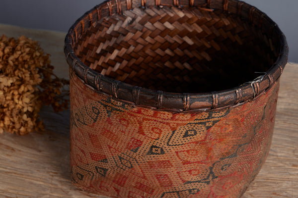 West Borneo Dual Colored Woven Gathering Basket