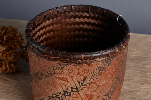 West Borneo Dual Colored Woven Gathering Basket