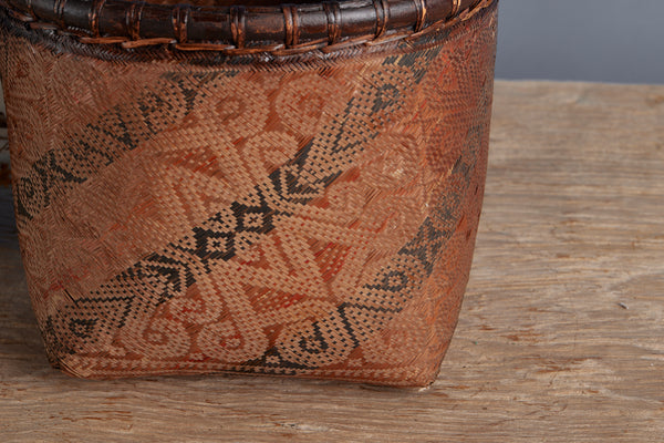 West Borneo Dual Colored Woven Gathering Basket