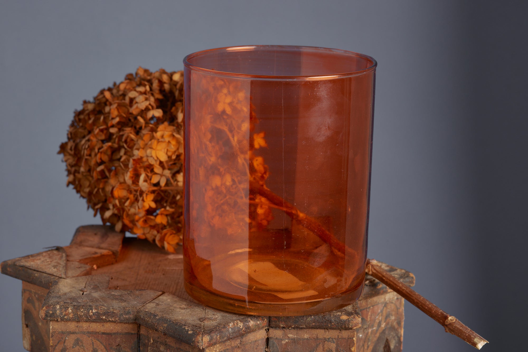 Hand Blown Apricot Colored Flashed Glass Vase from Marrakesh
