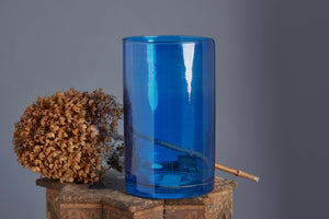 Hand Blown Mediterranean Colored Flashed Glass Vase from Marrakesh