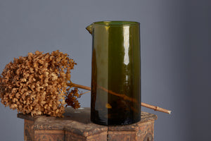 Hand Blown Olive Glass Beaker from Marrakesh