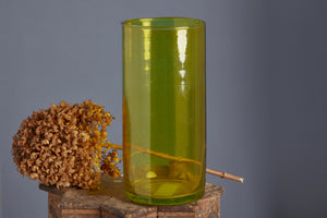 Hand Blown Citrine Colored Flashed Glass Vase from Marrakesh