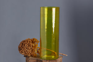 Hand Blown Citrine Colored Flashed Glass Vase from Marrakesh