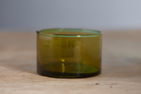 Small Olive Colored Hand Blown Condiment Dishes