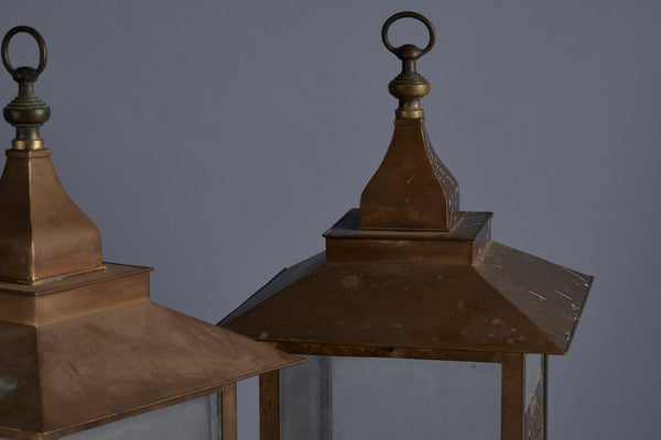 Pair of Mid Century Modern Table Lanterns with Clear Glass Sides that Came out of La Mamounia in Marrakesh
