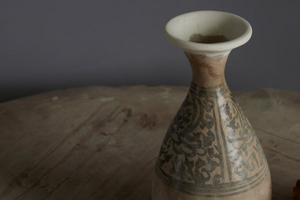 Sukothai Vase from the Musi River with a Repair to the Rim and Blue and White Decoration from the Musi River