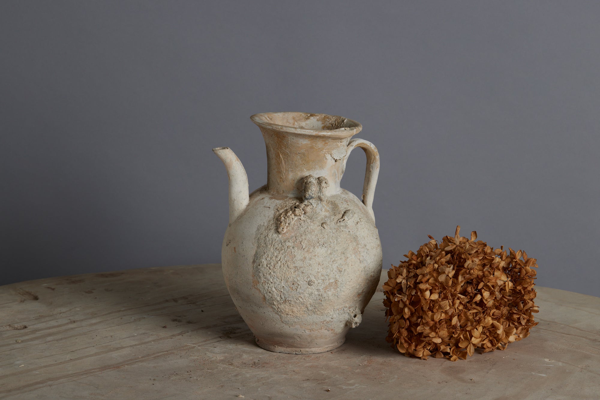 Beige Colored Sung Dynasty Shipwreck Teapot Discovered off the Coast of Sumatra with an Old Professional Repair