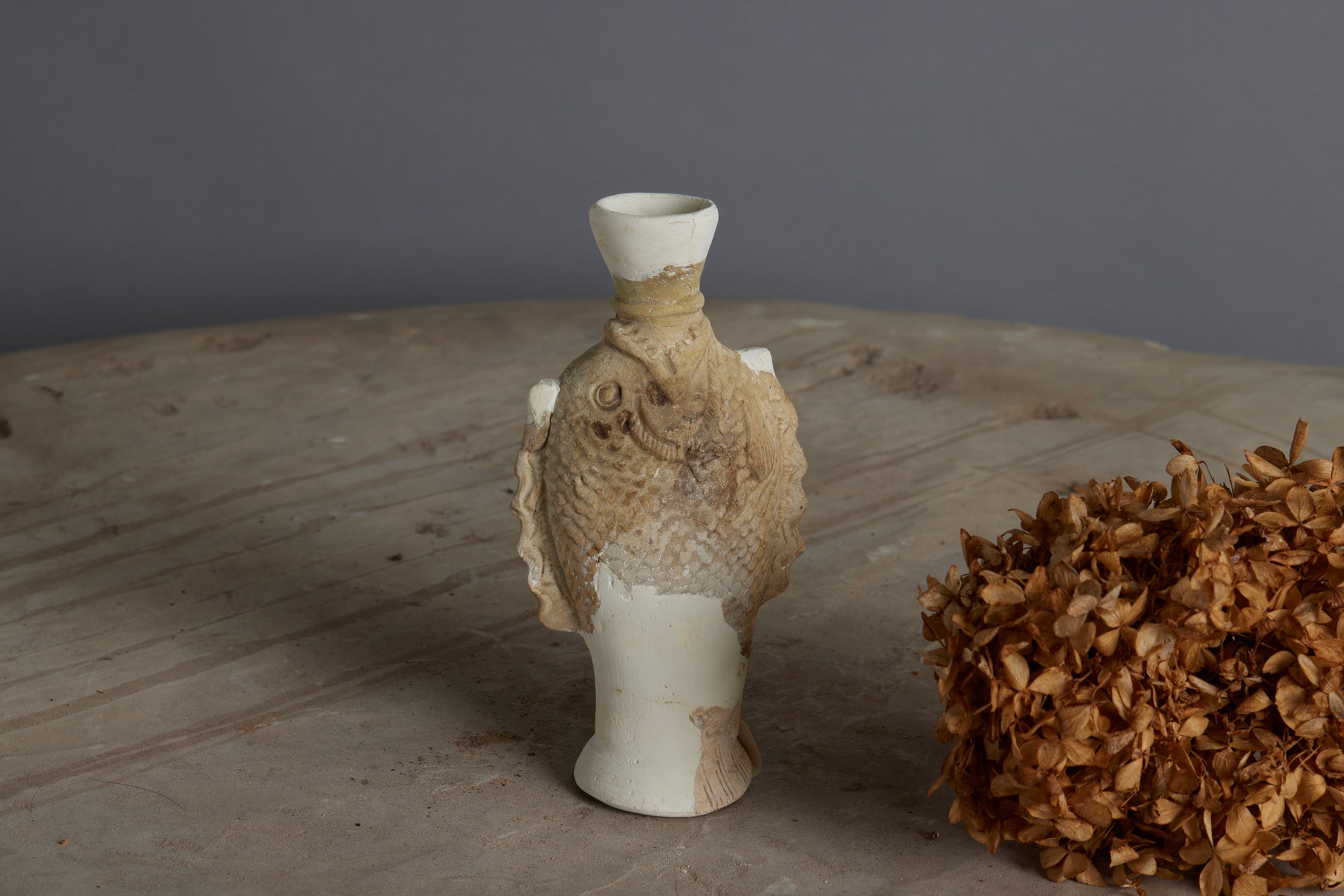 A Rare Sung Dynasty Fish Shaped Bottle with some Repair to the Rim and Body