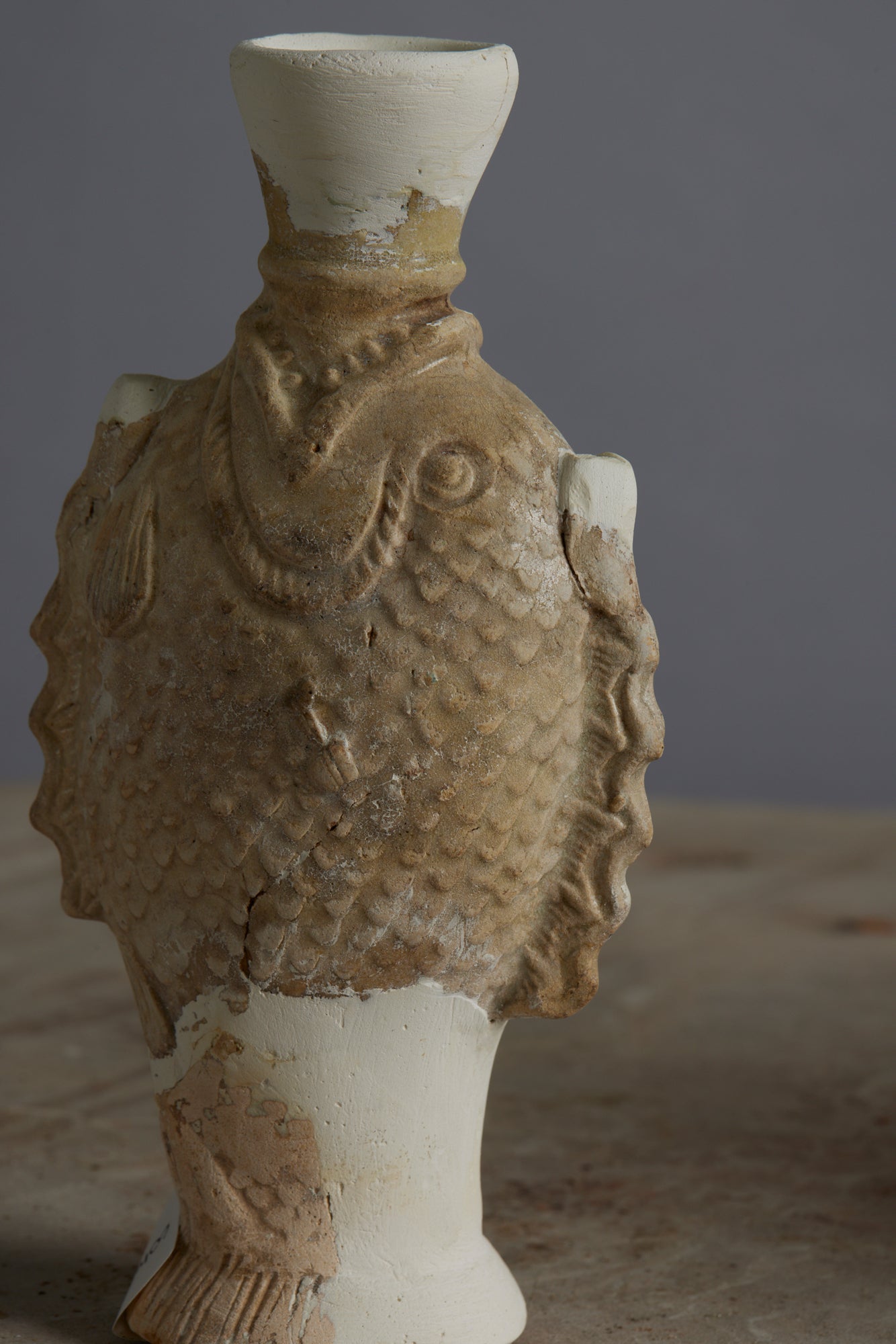 A Rare Sung Dynasty Fish Shaped Bottle with some Repair to the Rim and Body