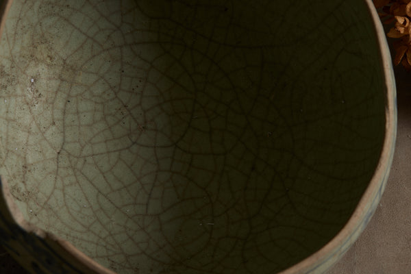 Large Blue and White Ming Swatow Decorated Bowl found in the Musi River Basin in Sumatra with Some Old Damage to the Rim