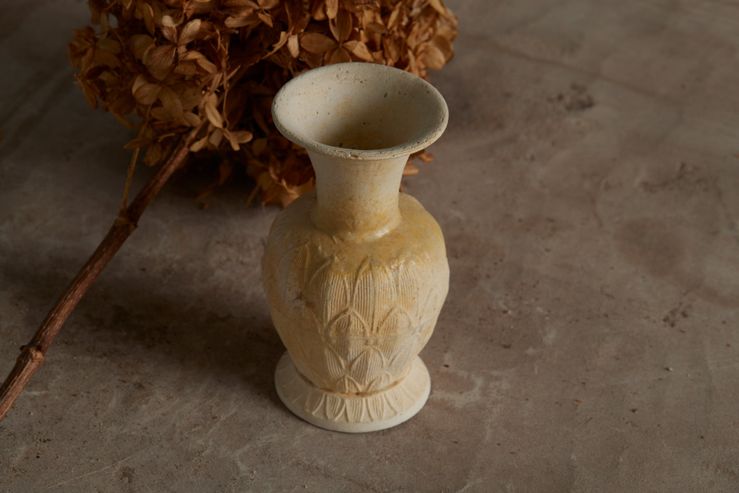 A Small White Sung Dynasty Lotus Decorated Altar Vase