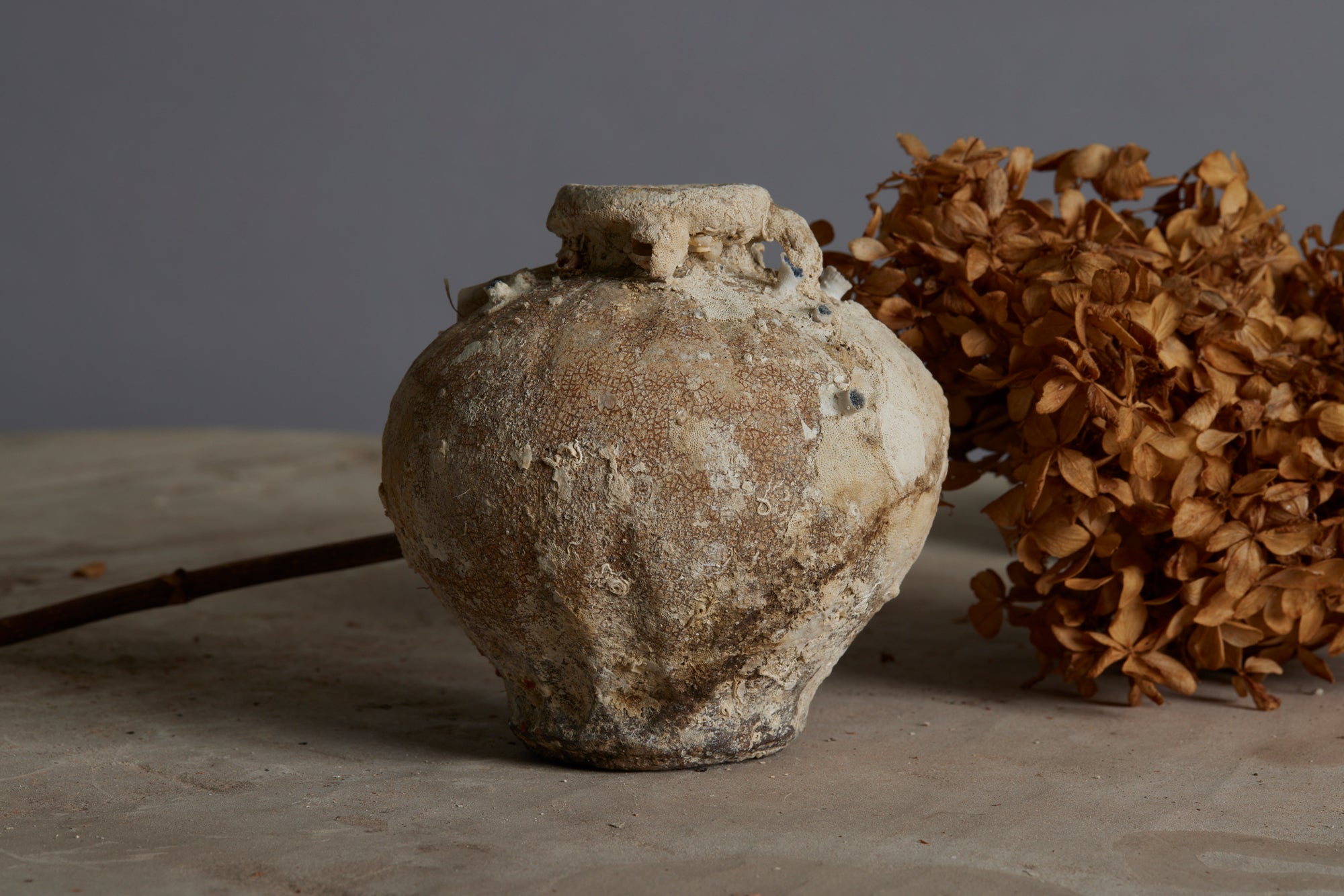 Small White Sung Dynasty Double Handle Shipwreck Bottle found off the Coast of Java