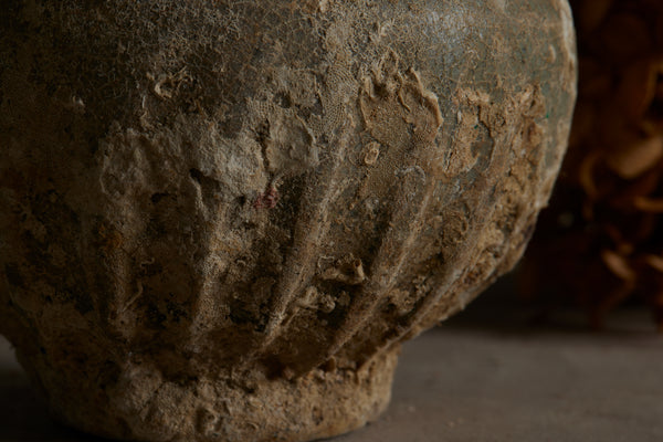 Small Sung Dynasty Celadon Colored Coconut Shape Bottle Vase from a Shipwreck
