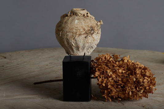 Larger Pumpkin Shape Swankhalok Mounted Shipwreck Bottle on a Stand