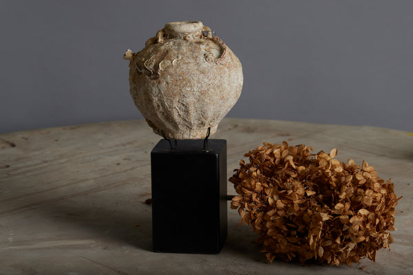 Larger Pumpkin Shape Swankhalok Mounted Shipwreck Bottle on a Stand