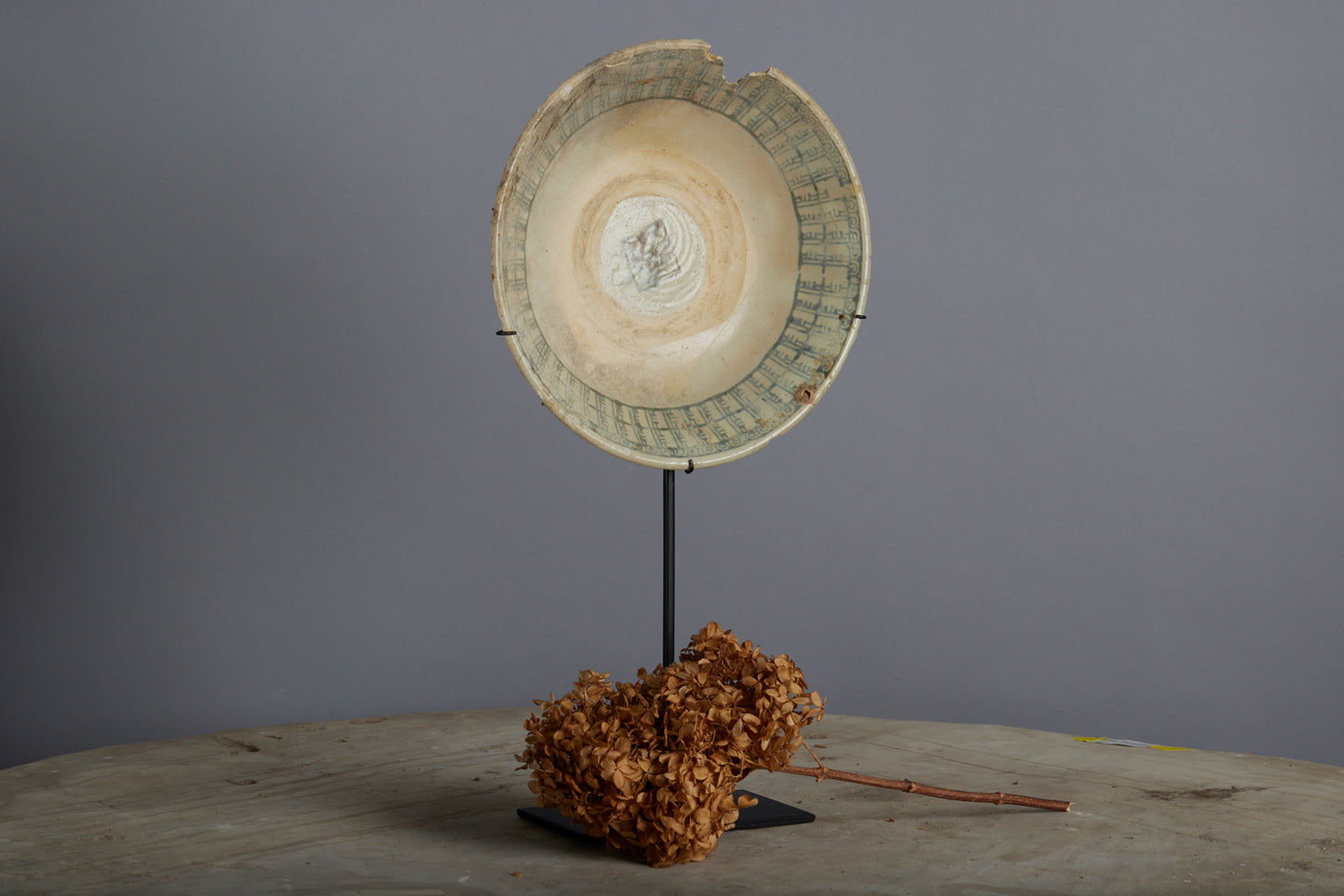 Large 19th Century Chin Dynasty Shipwreck Bowl Mounted on Stand